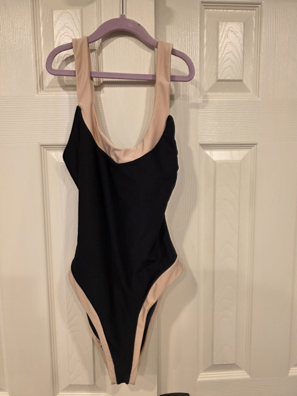 Black and Nude One-Piece Women's Swimsuit